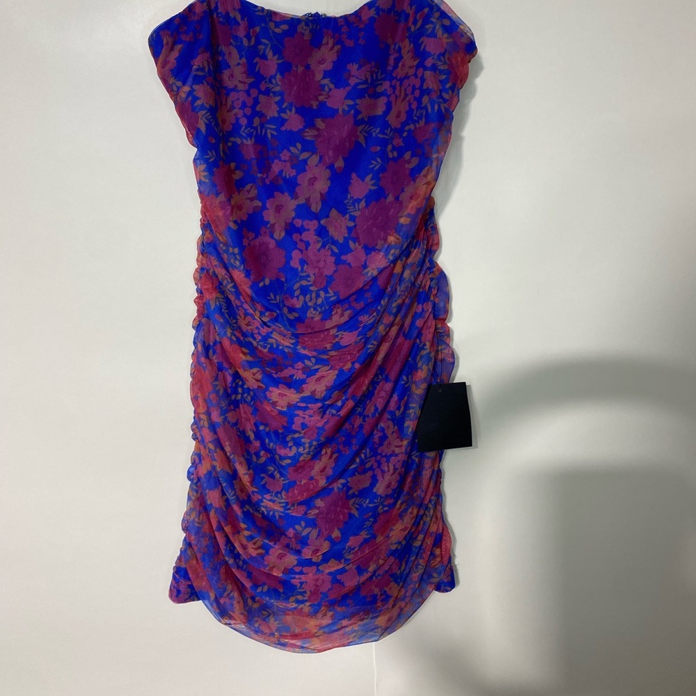 Floral Blue and Red Dress